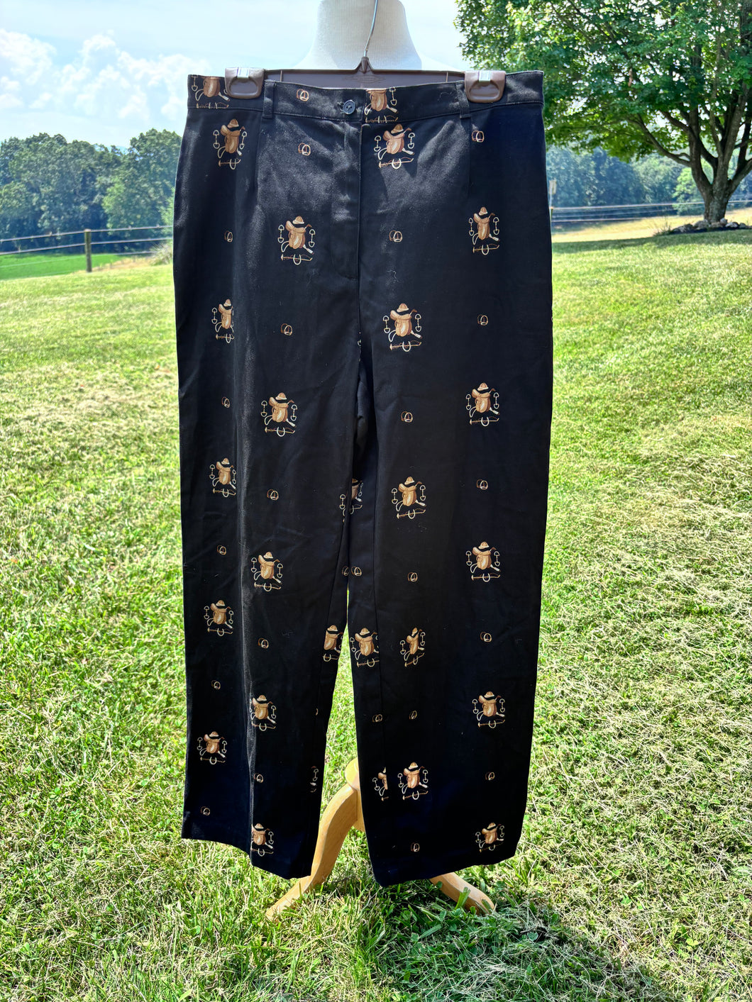 Saddle and tack design ladies pants.