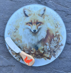 Cheese plate/trivet, Foxes single image, assorted designs