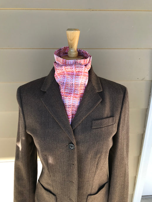 Stock tie, Pink multi plaid