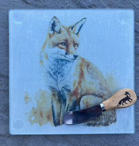 Cheese plate/trivet, Foxes single image, assorted designs