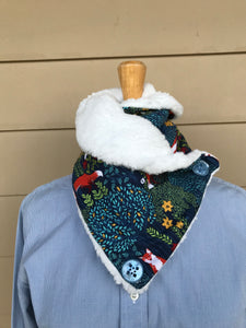 Neck wrap, Forest fox, sherpa lined