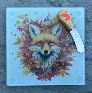 Cheese plate/trivet, Foxes single image, assorted designs