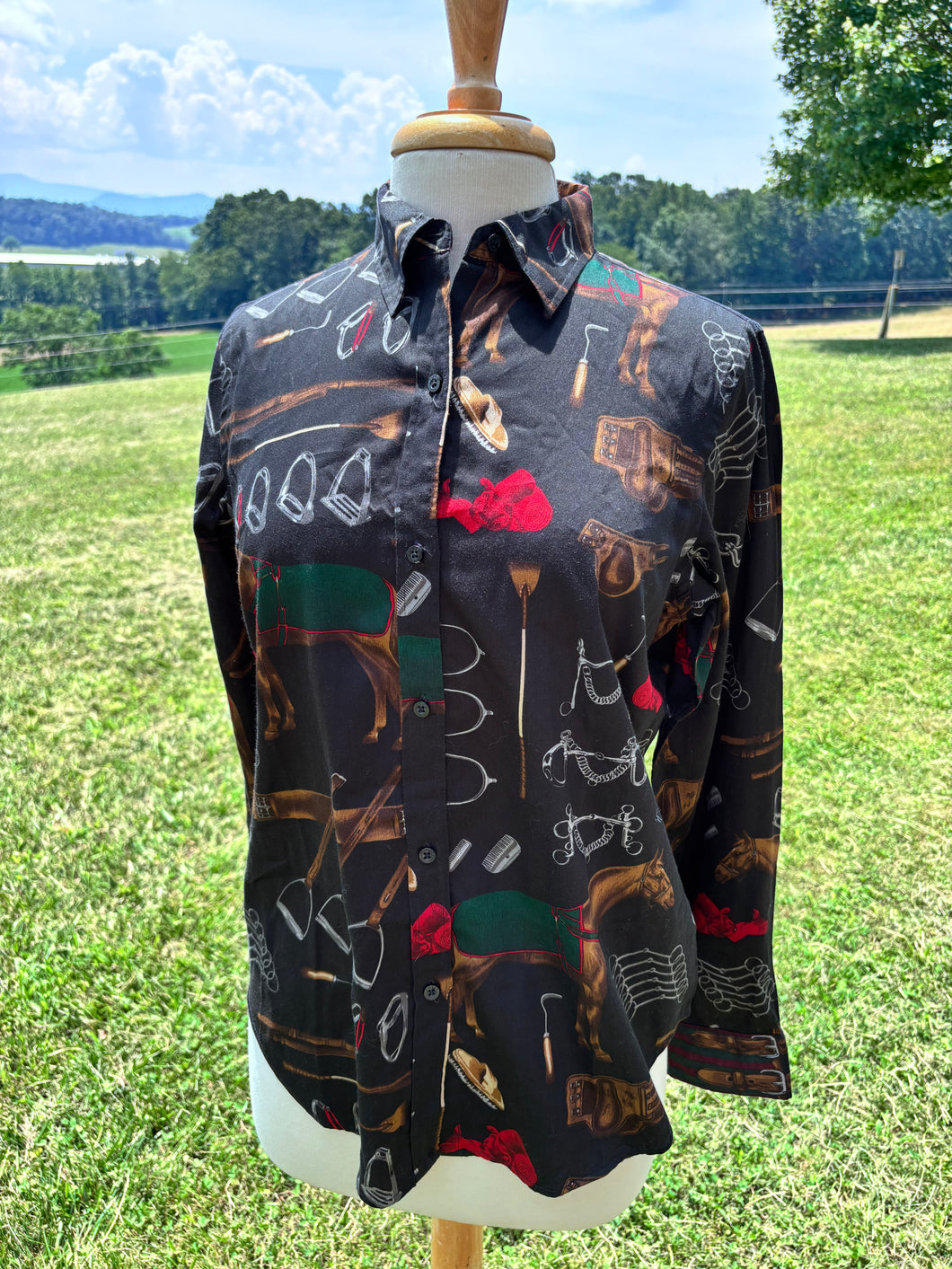 Equestrian print ladies shirts