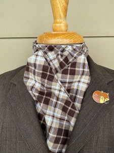 Stock tie, Brown plaid, Flannel