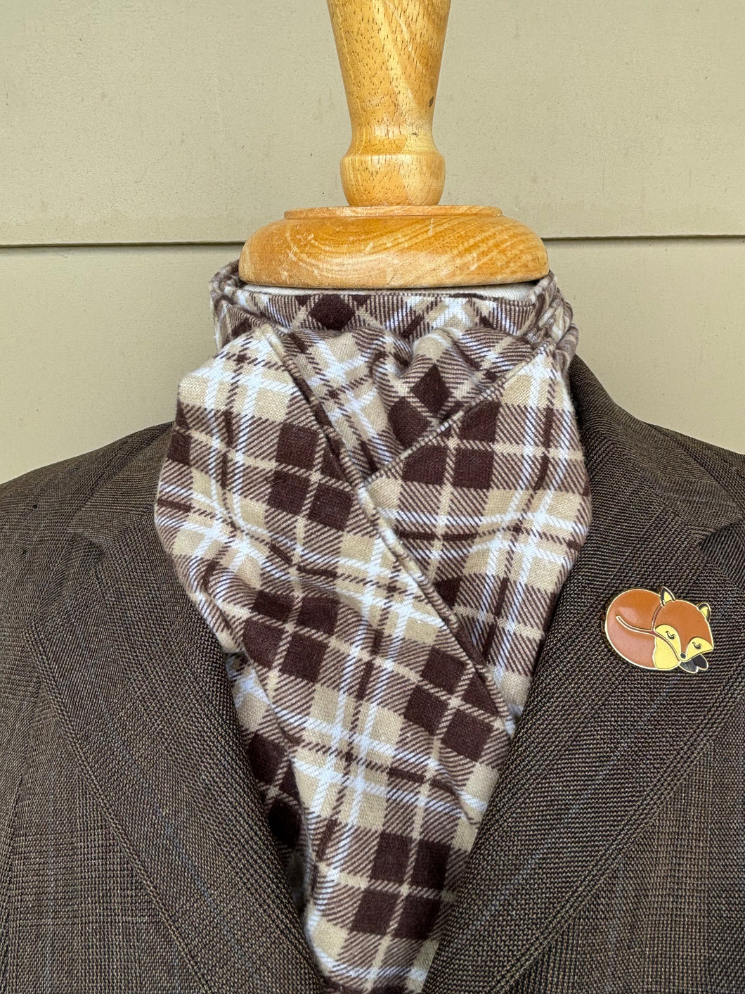 Stock tie, Brown plaid, Flannel