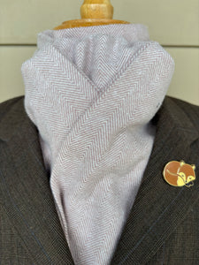 Stock tie, Rose taupe herringbone flannel