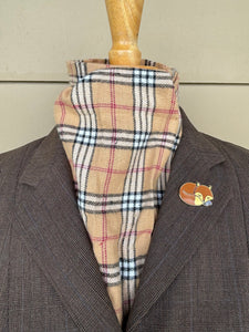 Stock tie, Tan plaid, Flannel