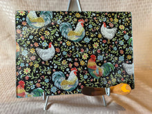 Load image into Gallery viewer, Cutting board, glass, 8”x11”, assorted designs, Chickens, Dogs, Insects, Flowers