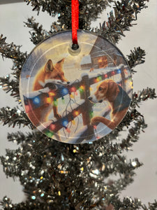 Ornament, glass, assorted designs 3”