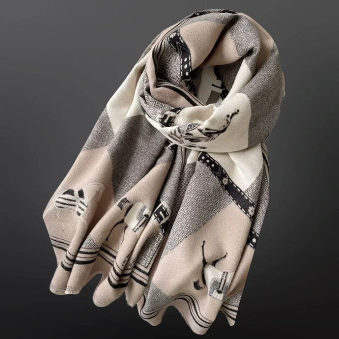Shawl/Pashmina, Horses in diamonds