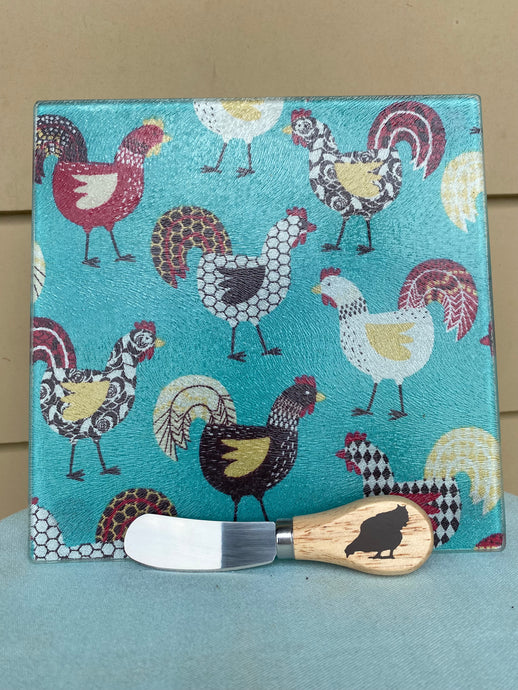 Cheese plate/trivet, Chickens-assorted designs