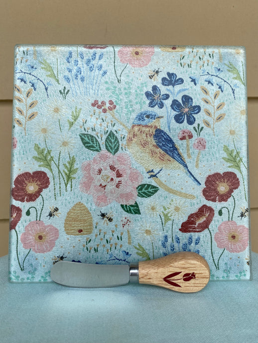 Cheese plate/trivet, Flowers, Birds, Garden-assorted designs