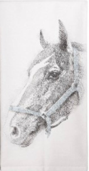 Tea towel, Horse with halter sketch