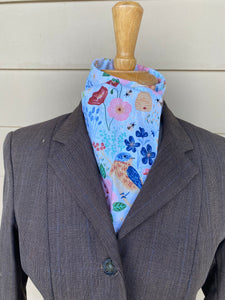 Stock tie, Watercolor bird and flowers