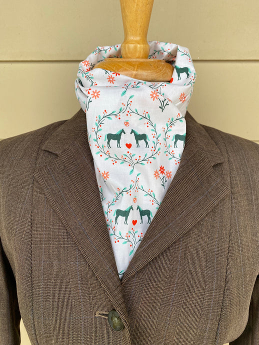 Stock tie, Heart horses, assorted colors