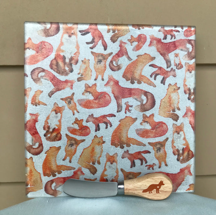 Cheese plate/trivet, Foxes-assorted designs