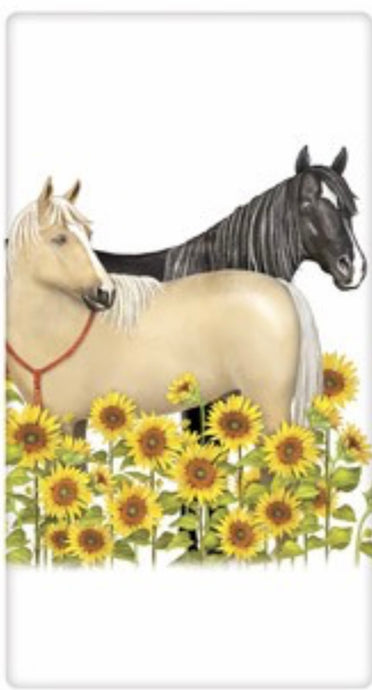 Tea towel, Sunflower horses