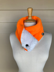 Neck wrap, Blaze orange w/white sherpa