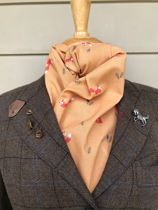 Stock tie, Frolic foxes butternut