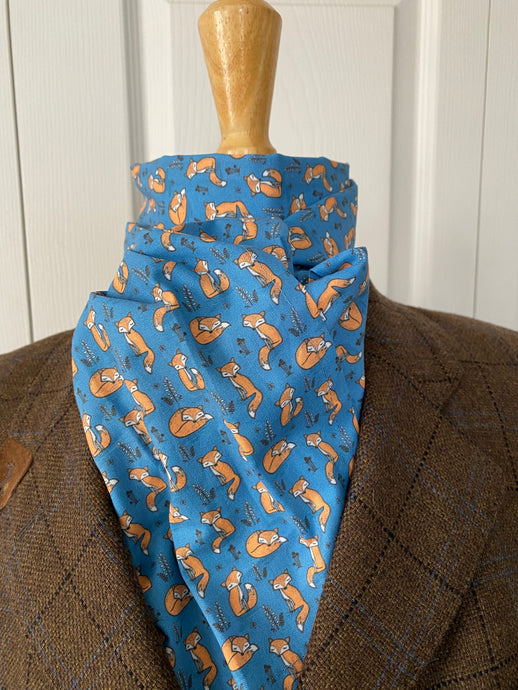 Stock tie, Scattered foxes blue