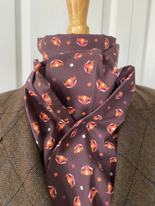 Stock tie, Fox mask brown